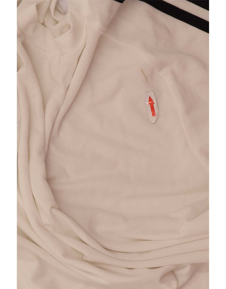 Adidas Mens Climalite Camiseta Top Grande Branco Colorblock Poliéster
