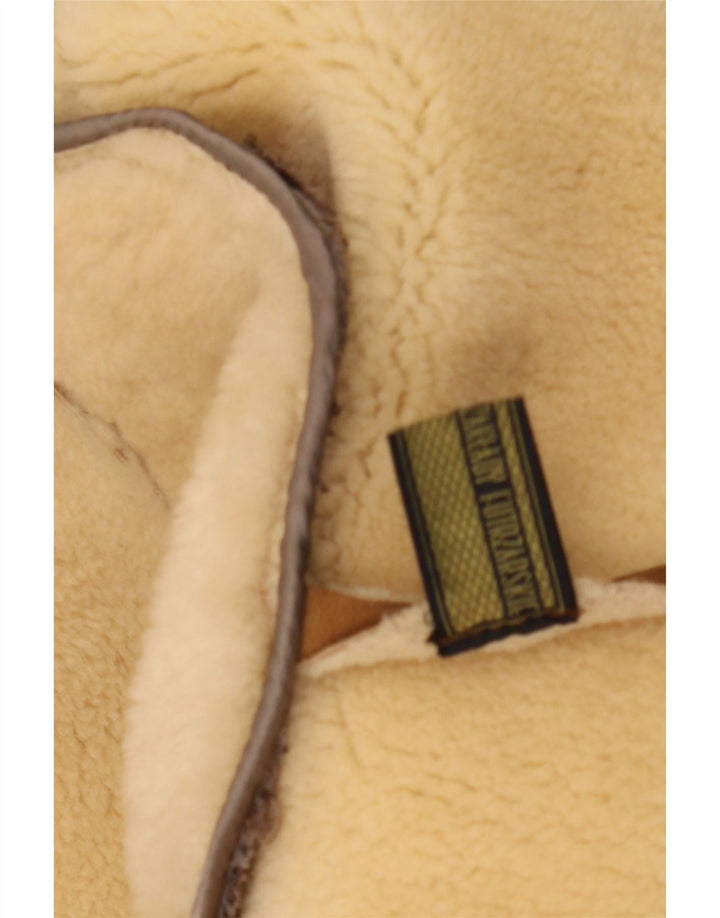 Jaqueta vintage masculina de peito duplo Shearling IT 56 3XL marrom