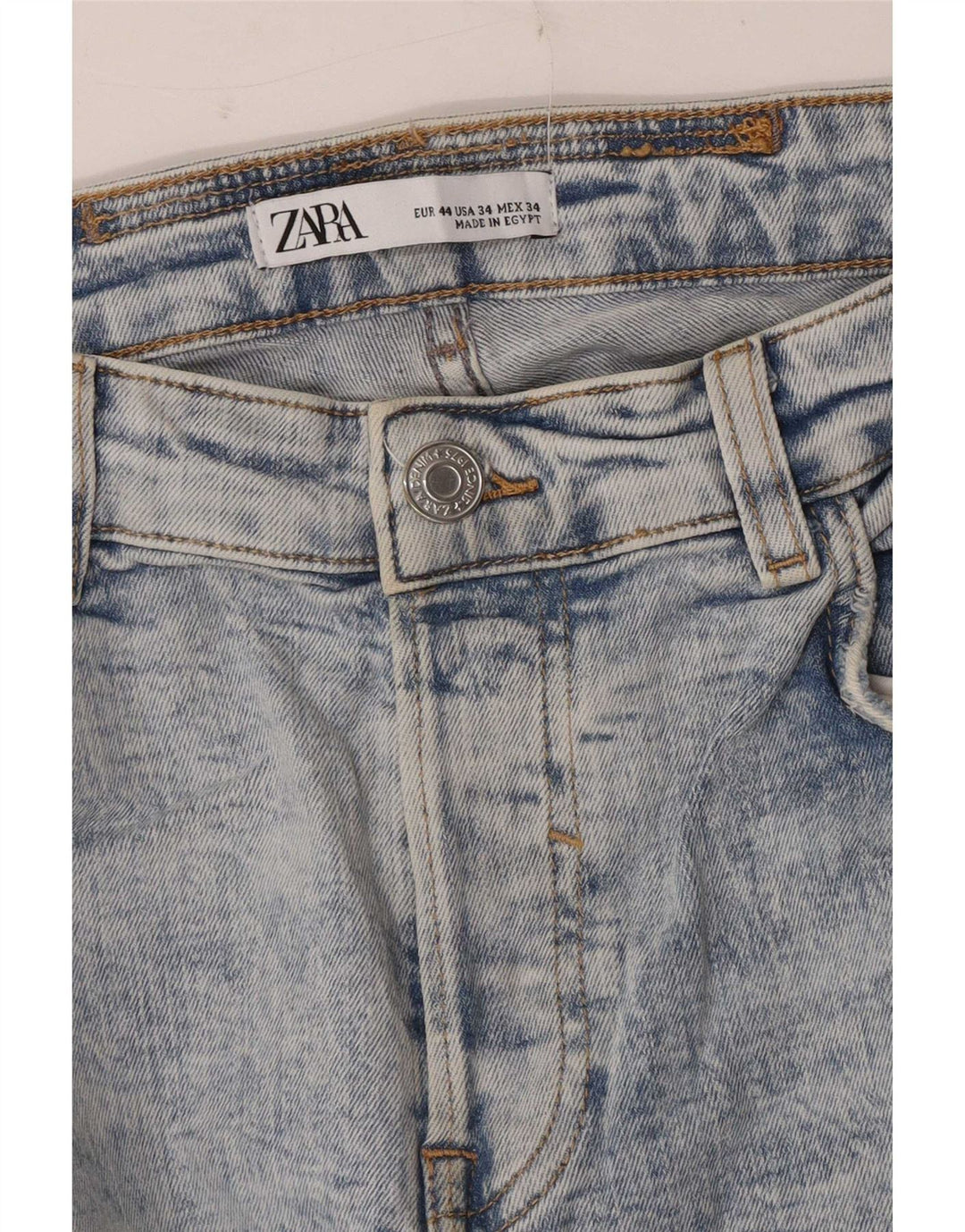 Zara Mens Jeans Slim Distressed EU 44 Grande W34 L28 Azul
