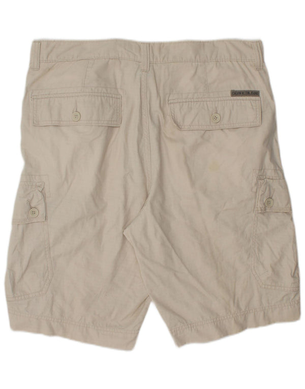 Shorts cargo masculino Calvin Klein W34 grande algodão bege