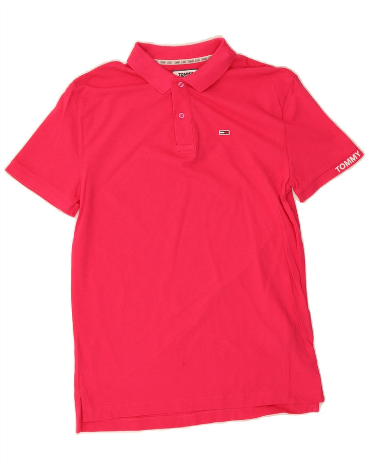 TOMMY HILFIGER Mens Polo Shirt Medium Pink Cotton Vintage Tommy Hilfiger and Second-Hand Tommy Hilfiger from Messina Hembry 