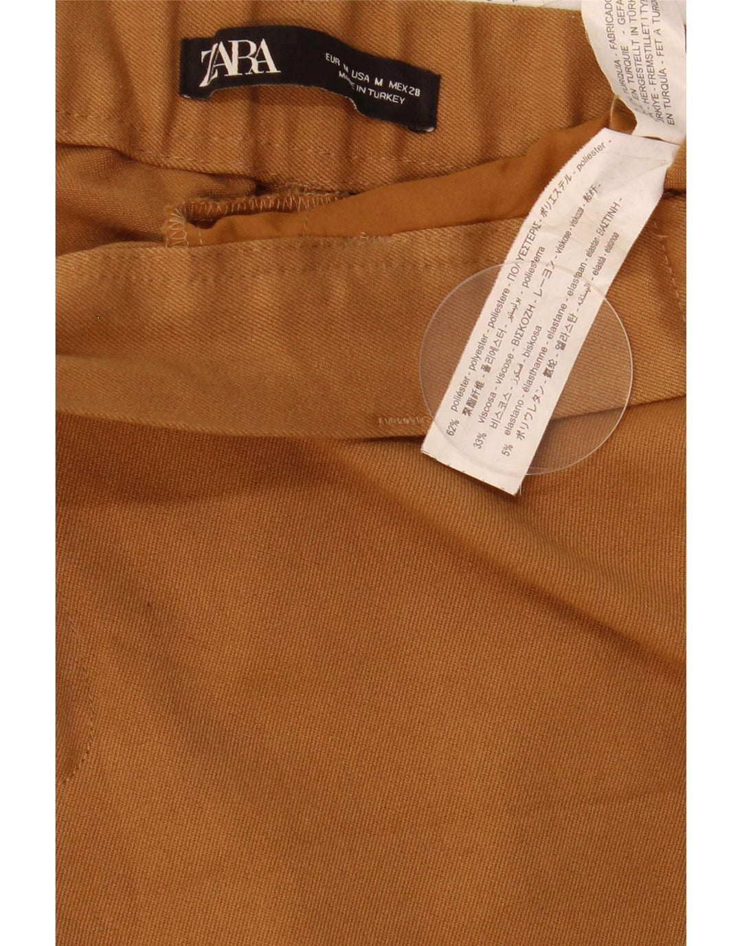 Zara Calça Feminina Slim Cropped Médio W28 L25 Marrom Poliéster