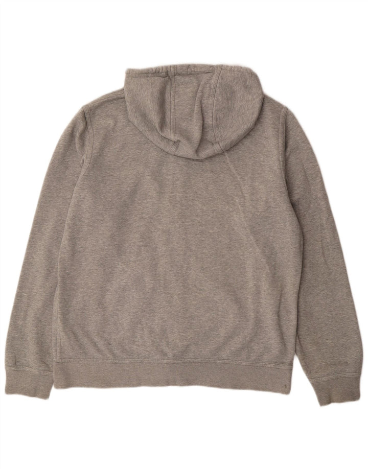 Suéter masculino NIKE com capuz e zíper grande cinza algodão