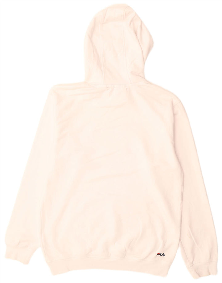 Fila Mens Graphic Hoodie Jumper Médio Branco