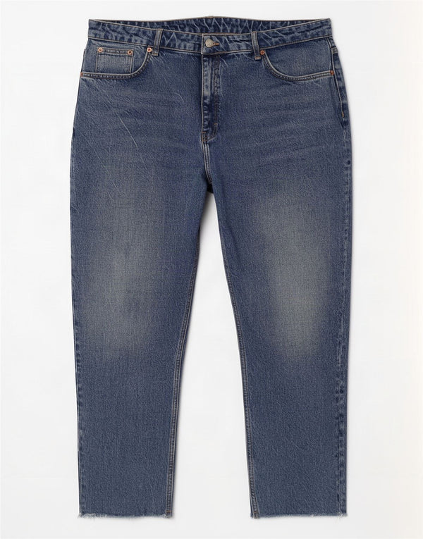 Jeans retos femininos Topshop UK 18 XL W36 L26 algodão azul