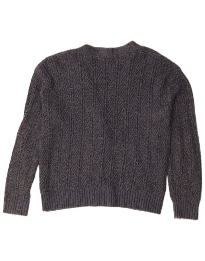 Suéter cardigã feminino grande Marks & Spencer Reino Unido 10 pequeno cinza