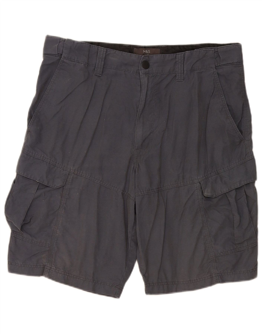 Shorts cargo masculino MARKS & SPENCER W34 grande algodão azul marinho