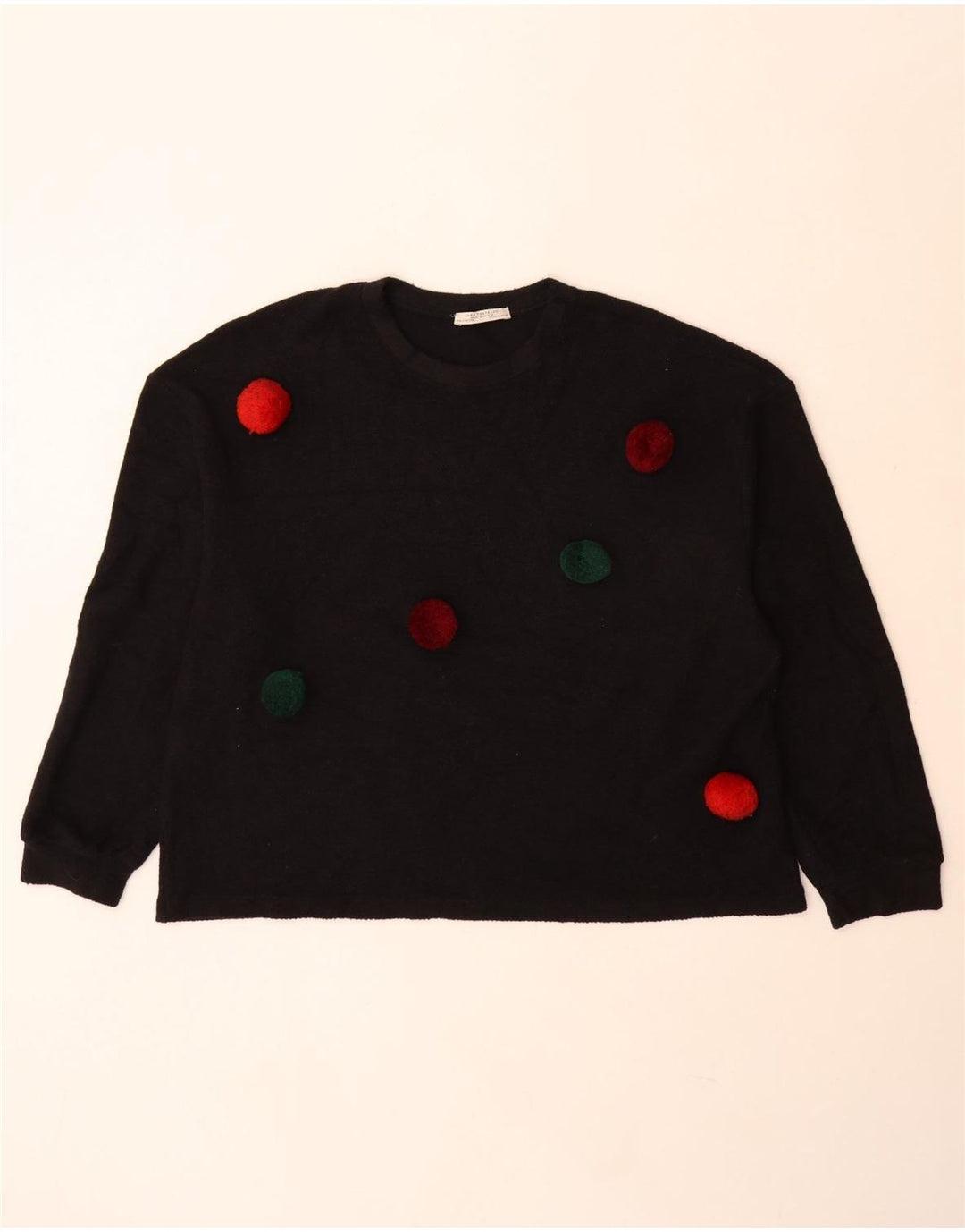 Zara moletom feminino oversized jumper UK 10 bolinhas pretas pequenas