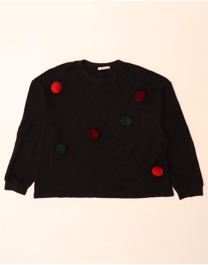 Zara moletom feminino oversized jumper UK 10 bolinhas pretas pequenas