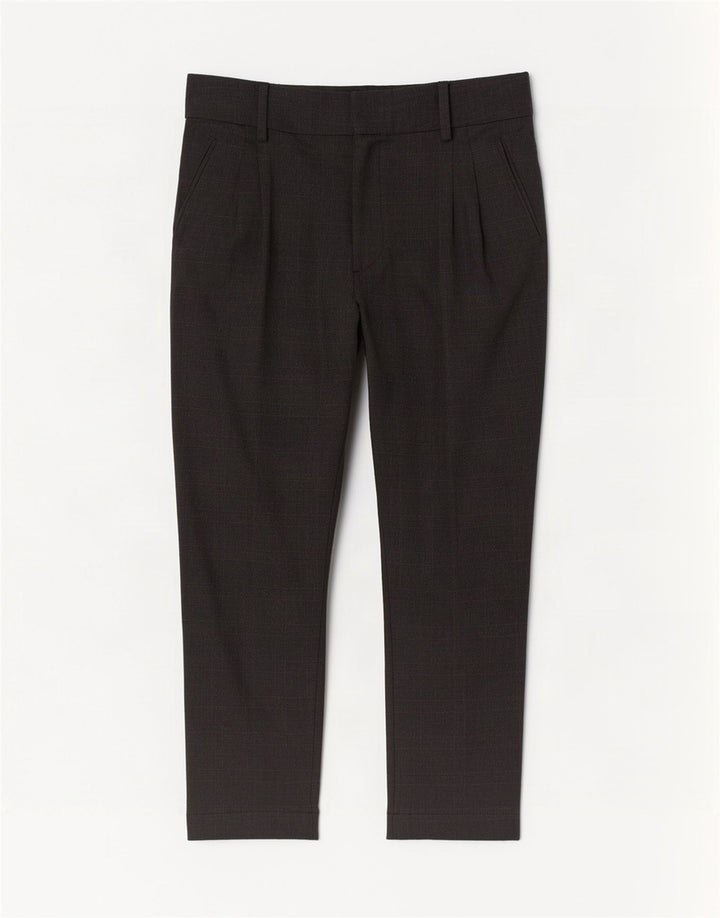 Zara Calça feminina cortada com pegged médio W28 L26 cinza xadrez