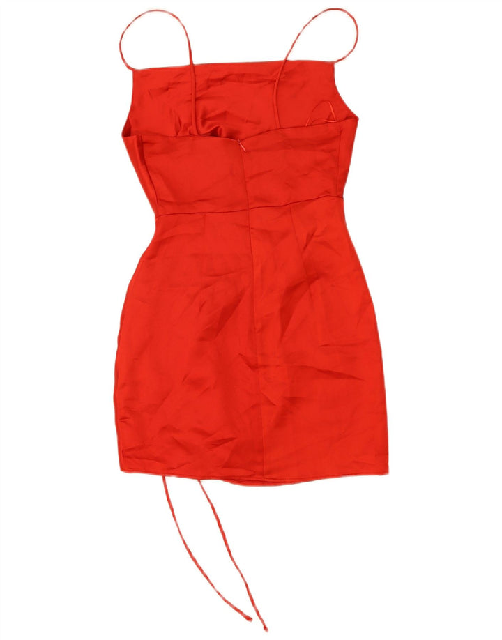 Mini vestido bainha sem mangas feminino Zara UK 6 XS poliéster vermelho