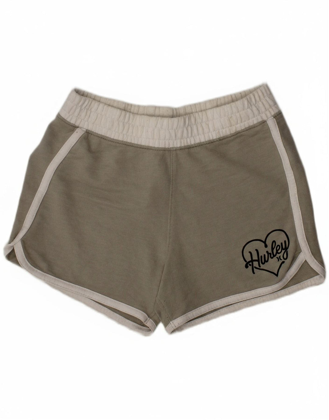 Shorts esportivos femininos HURLEY 12-13 anos grande bloco colorido verde