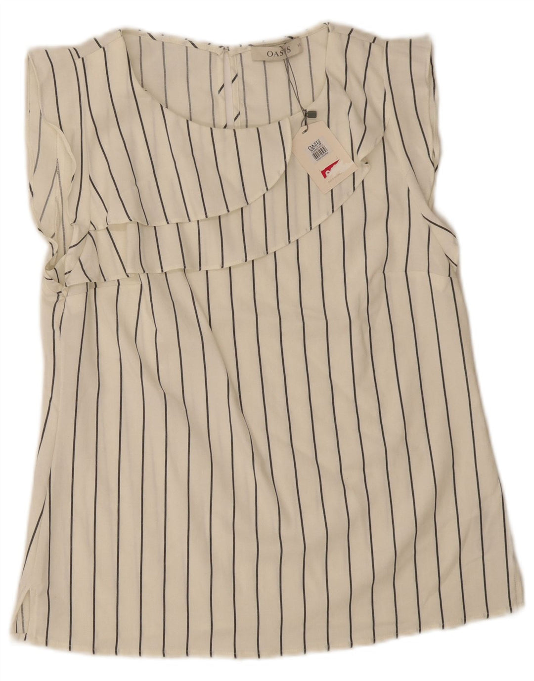 Blusa feminina sem mangas Oasis UK 12 médio off white viscose
