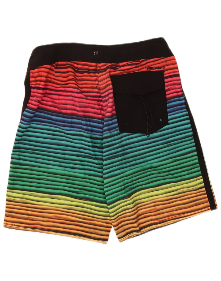 Quiksilver Shorts de natação masculino médio poliéster listrado multicolorido