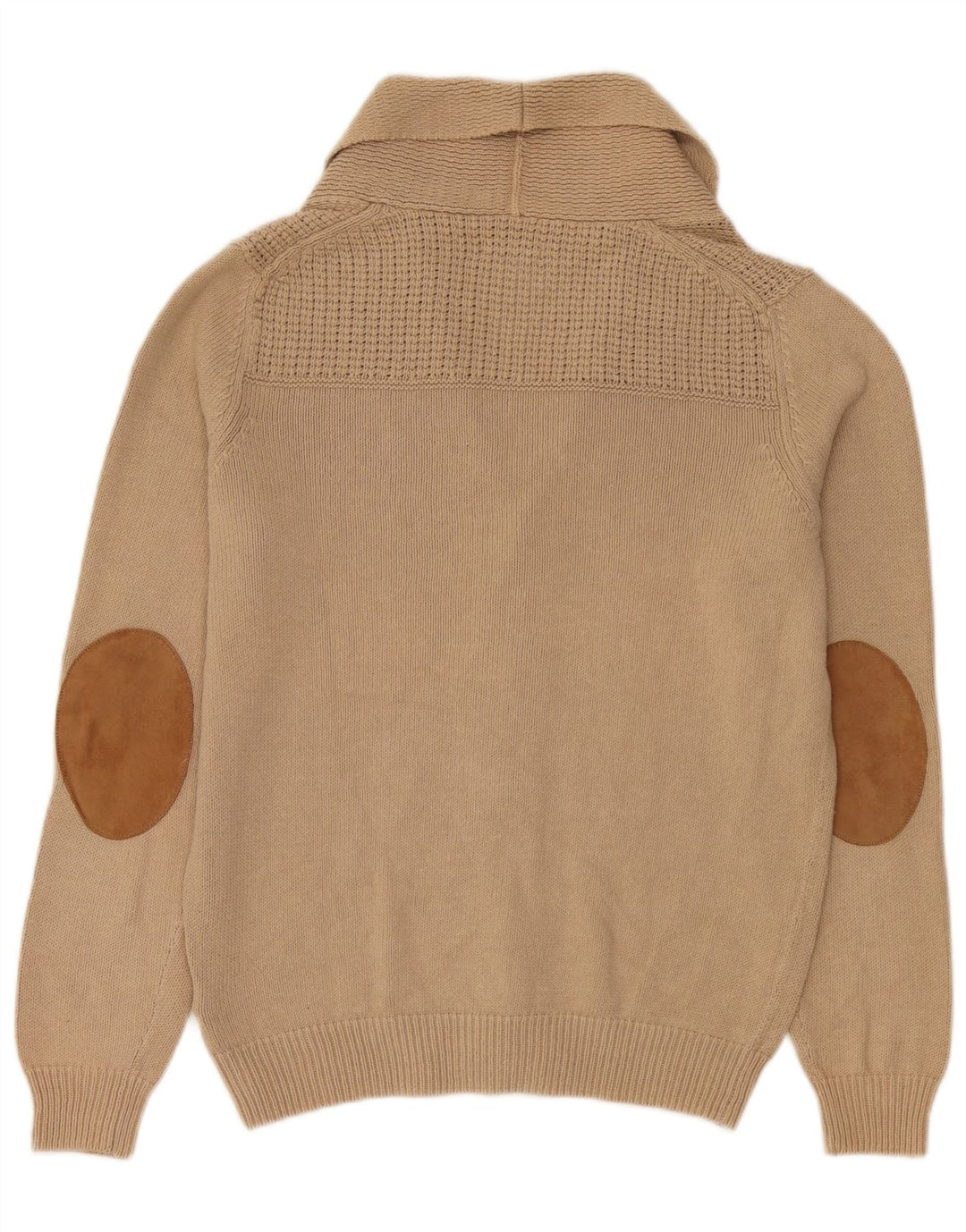 Suéter cardigã masculino Massimo Dutti algodão bege médio