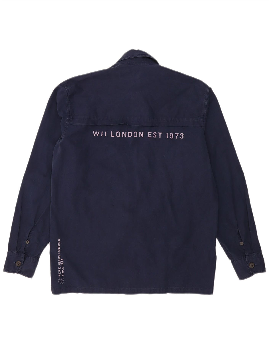 Camisa gráfica masculina PEPE JEANS pequena algodão azul marinho