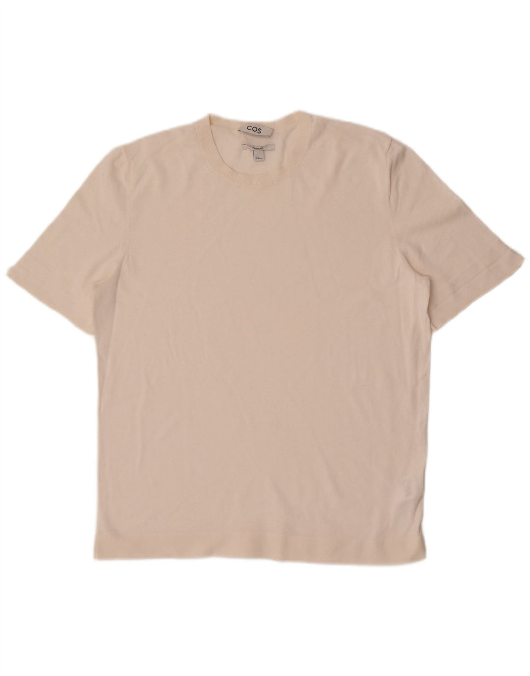 Camiseta feminina regular Cos UK 14 algodão branco médio