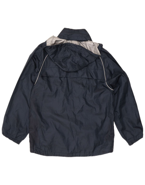 Jaqueta de chuva masculina Umbro com capuz Reino Unido 36 poliéster azul marinho pequeno