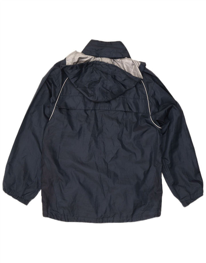 Jaqueta de chuva masculina Umbro com capuz Reino Unido 36 poliéster azul marinho pequeno