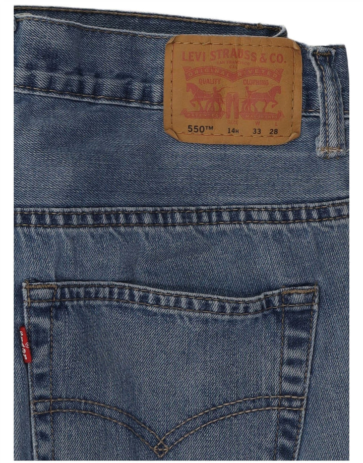 LEVI'S Boys 550 Jeans retos de ajuste relaxado 13-14 anos W33 L28 algodão azul