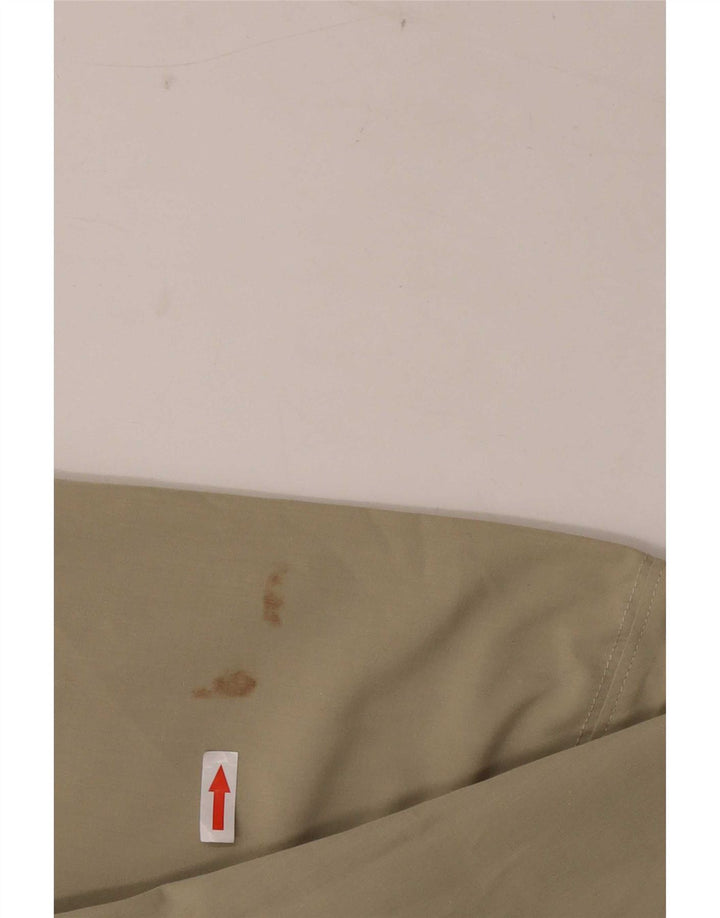 Camisa masculina de manga curta Adidas UK 44/46 grande poliéster cáqui