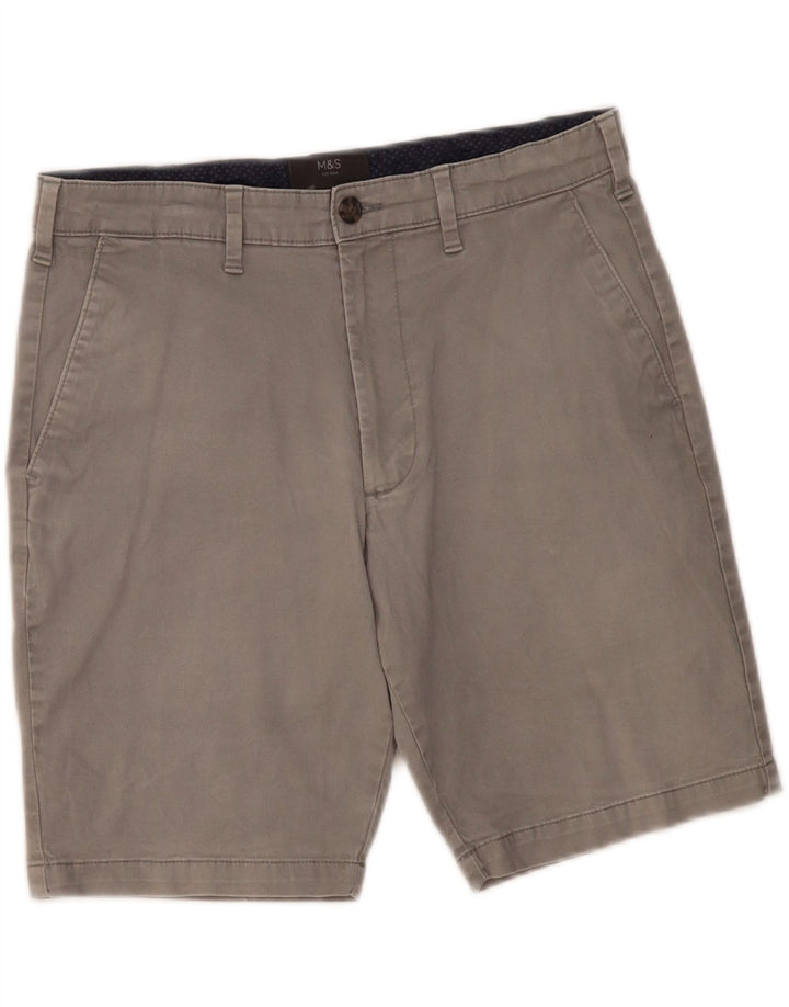 Shorts chino masculino MARKS & SPENCER W32 algodão cinza médio