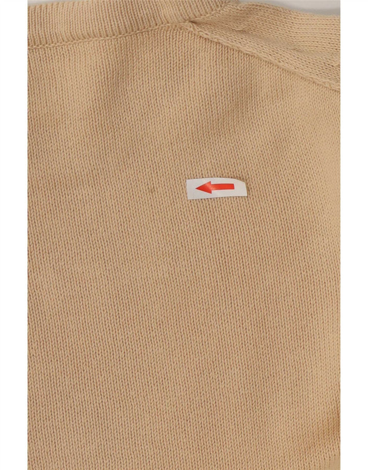 Suéter feminino Calvin Klein com gola redonda e ajuste regular Reino Unido 12 médio bege