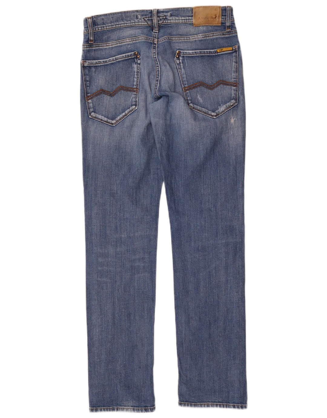 Meltin' Pot feminino Maner Slim Jeans W32 L32 algodão azul