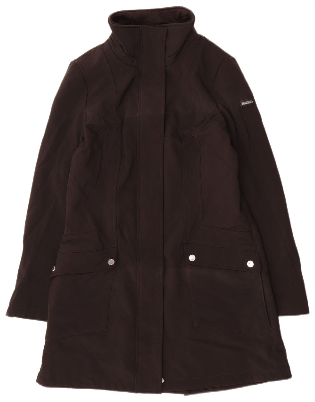 Capa de chuva feminina Calvin Klein UK 10 pequena poliéster preta