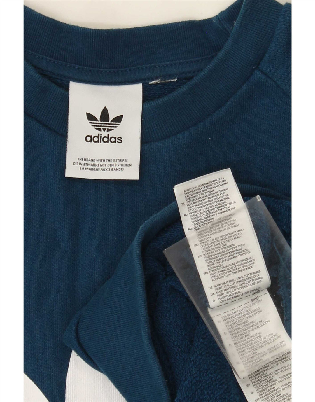 Adidas Mens Graphic Moletom Jumper Médio Azul Algodão