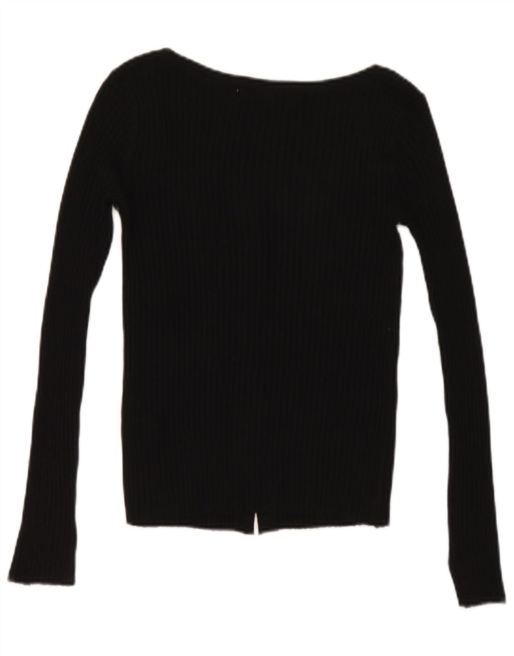 Suéter cardigã feminino Zara Reino Unido 8 pequeno acrílico preto