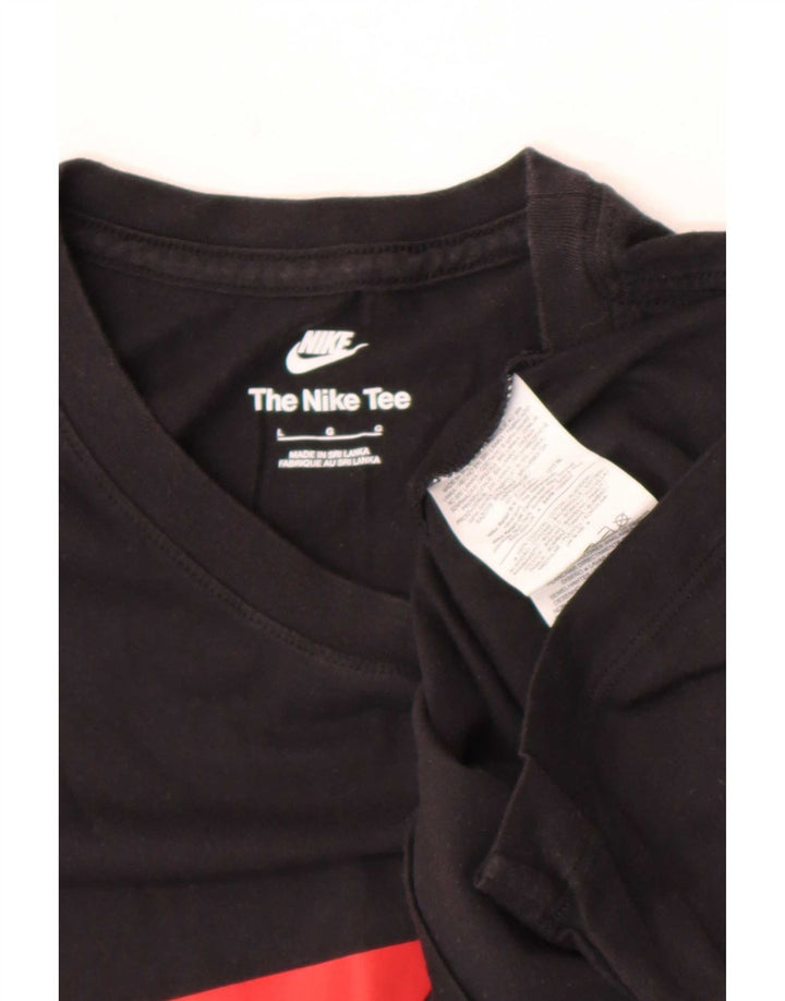 Camiseta gráfica masculina Nike grande algodão preto