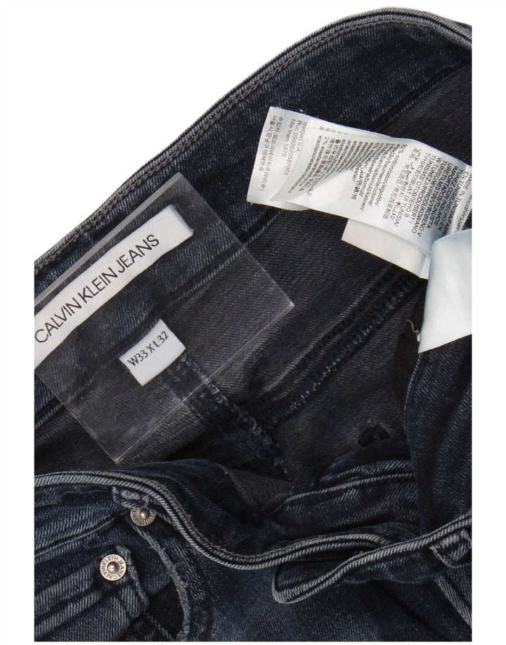 CALVIN KLEIN Masculino Slim Jeans W33 L32 Azul Marinho Algodão