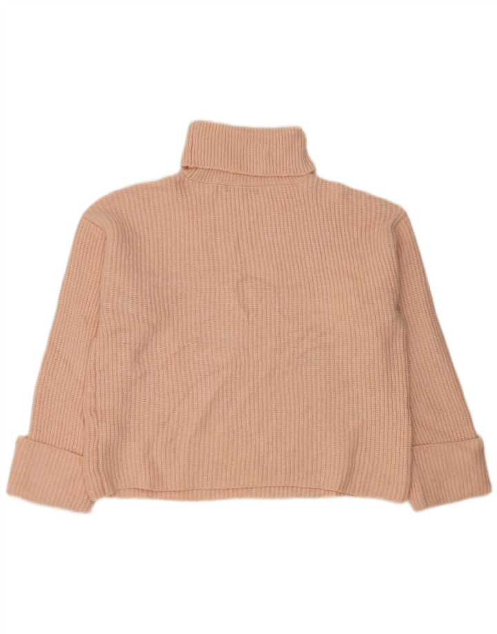 Suéter feminino Marks & Spencer com gola redonda grande Reino Unido 14 médio rosa