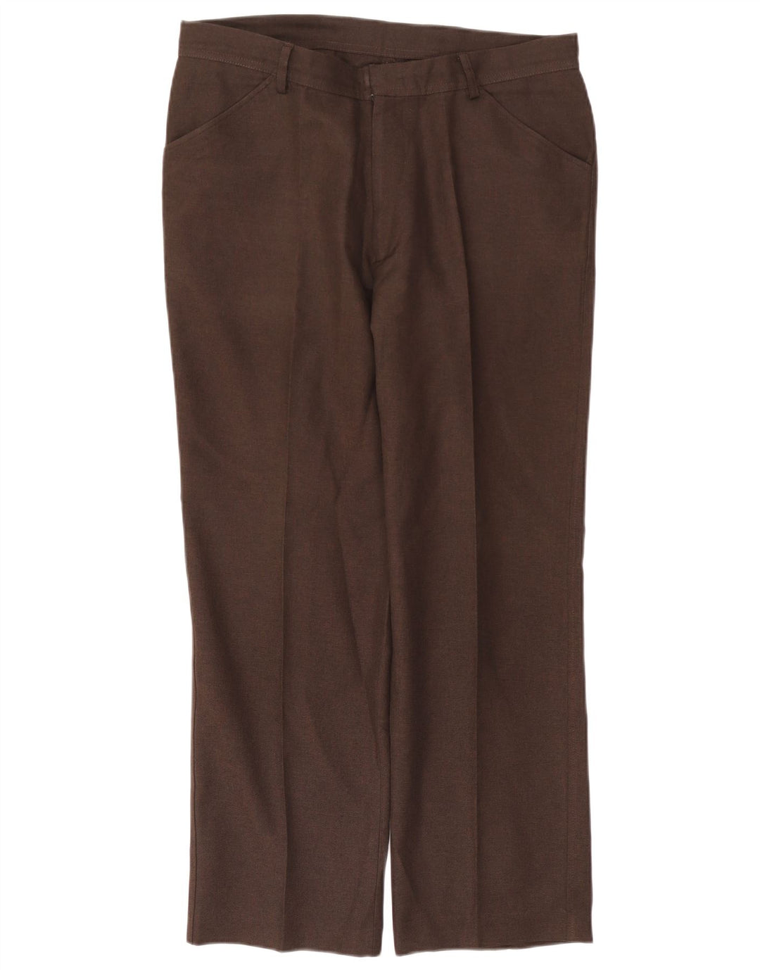 Calça masculina reta casual Farah W36 L29 poliéster marrom