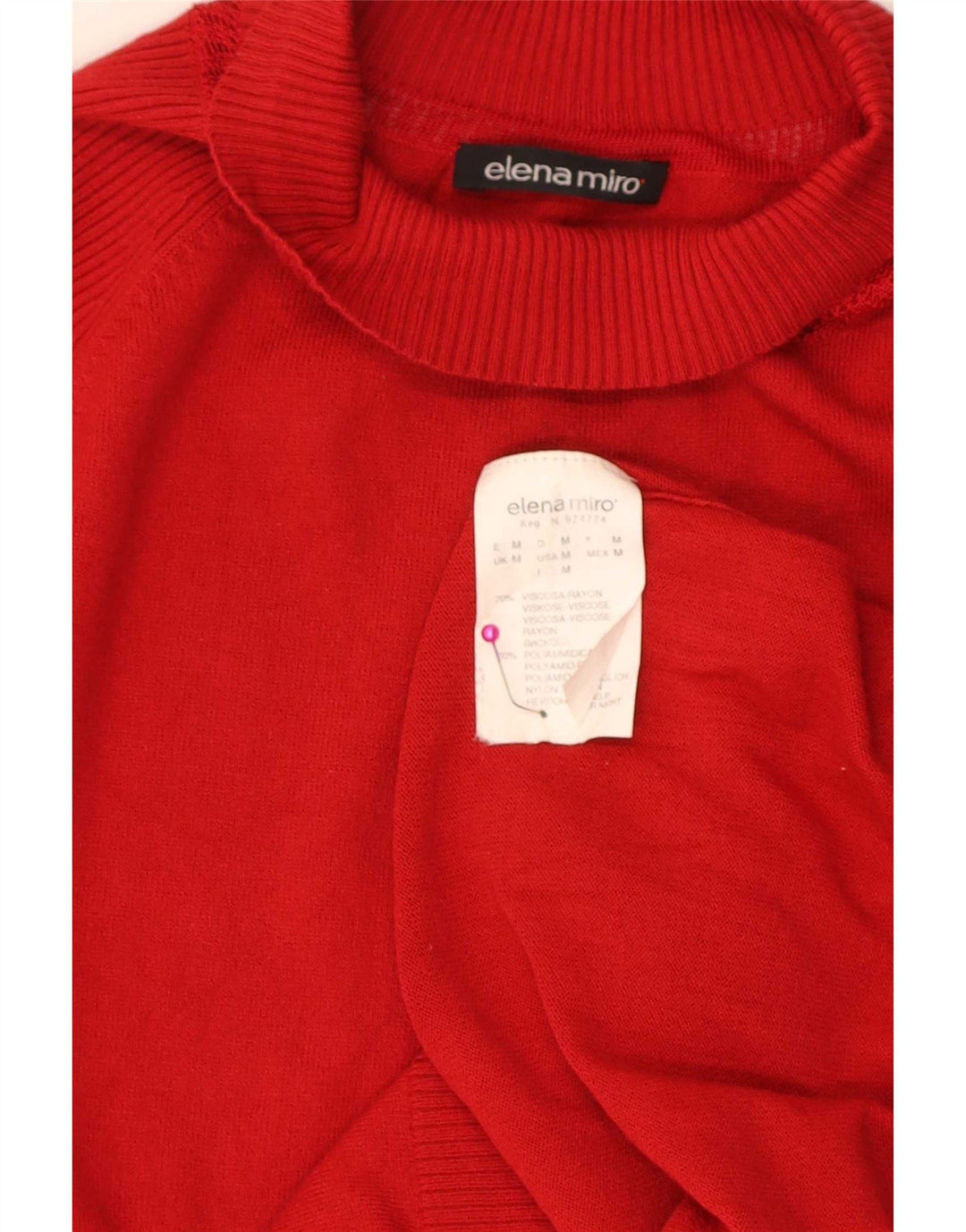 Blusa feminina regular ELENA MIRO Reino Unido 14 viscose vermelha média