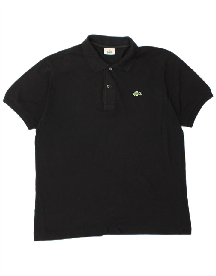 Camisa polo masculina Lacoste tamanho 5 grande algodão preto