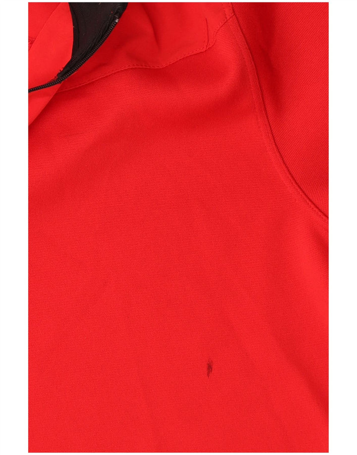Nike Mens Dri Fit Zip Neck Top Manga Longa Pequeno Poliéster Vermelho