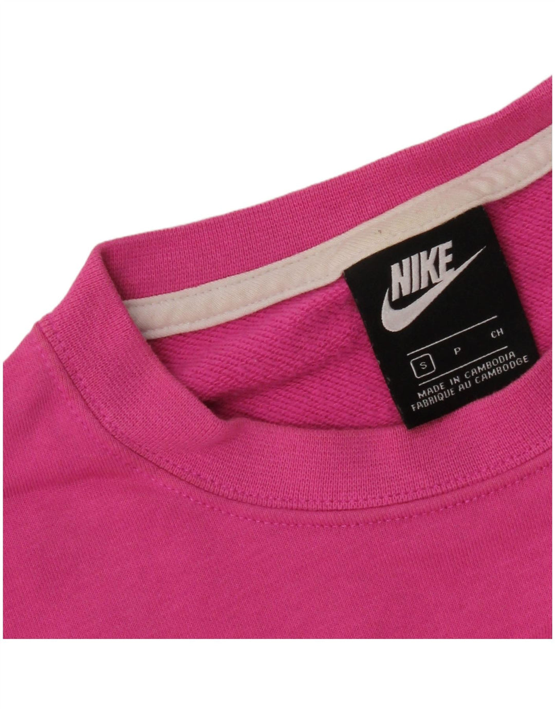 Nike Womens Crop Oversized Moletom Jumper UK 10 Small Pink Colourblock