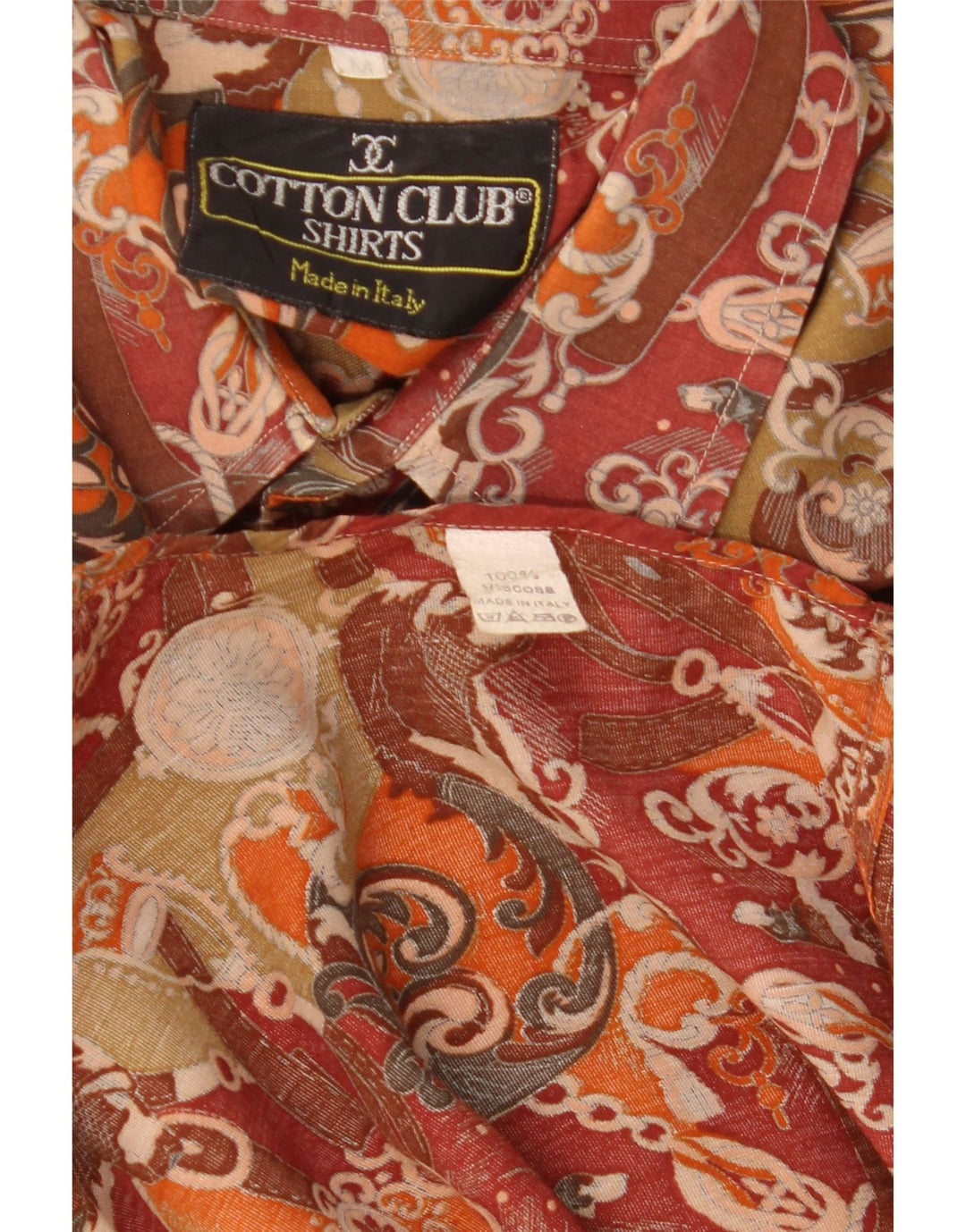 Camisa masculina Cotton Club de viscose floral marrom médio