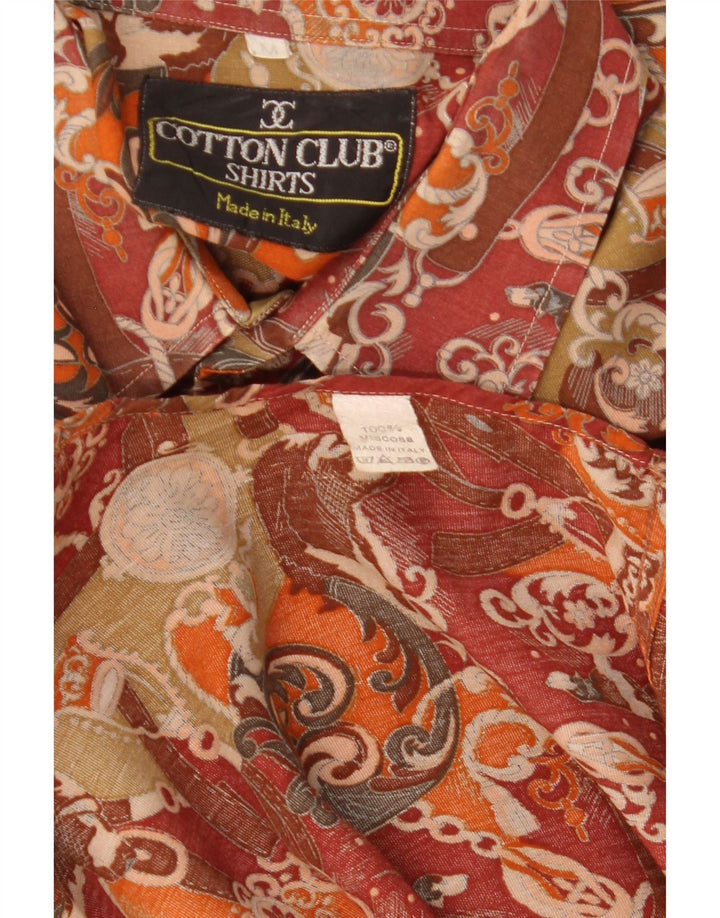 Camisa masculina Cotton Club de viscose floral marrom médio