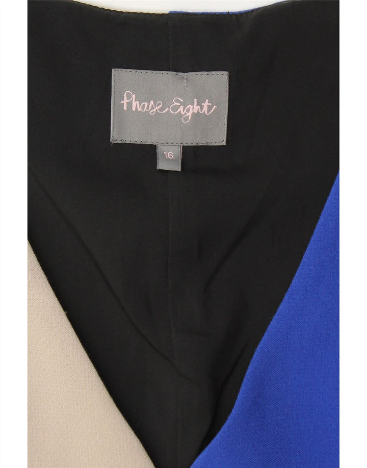 Vestido bainha feminino FASE EIGHT UK 16 grande bloco colorido multicolorido