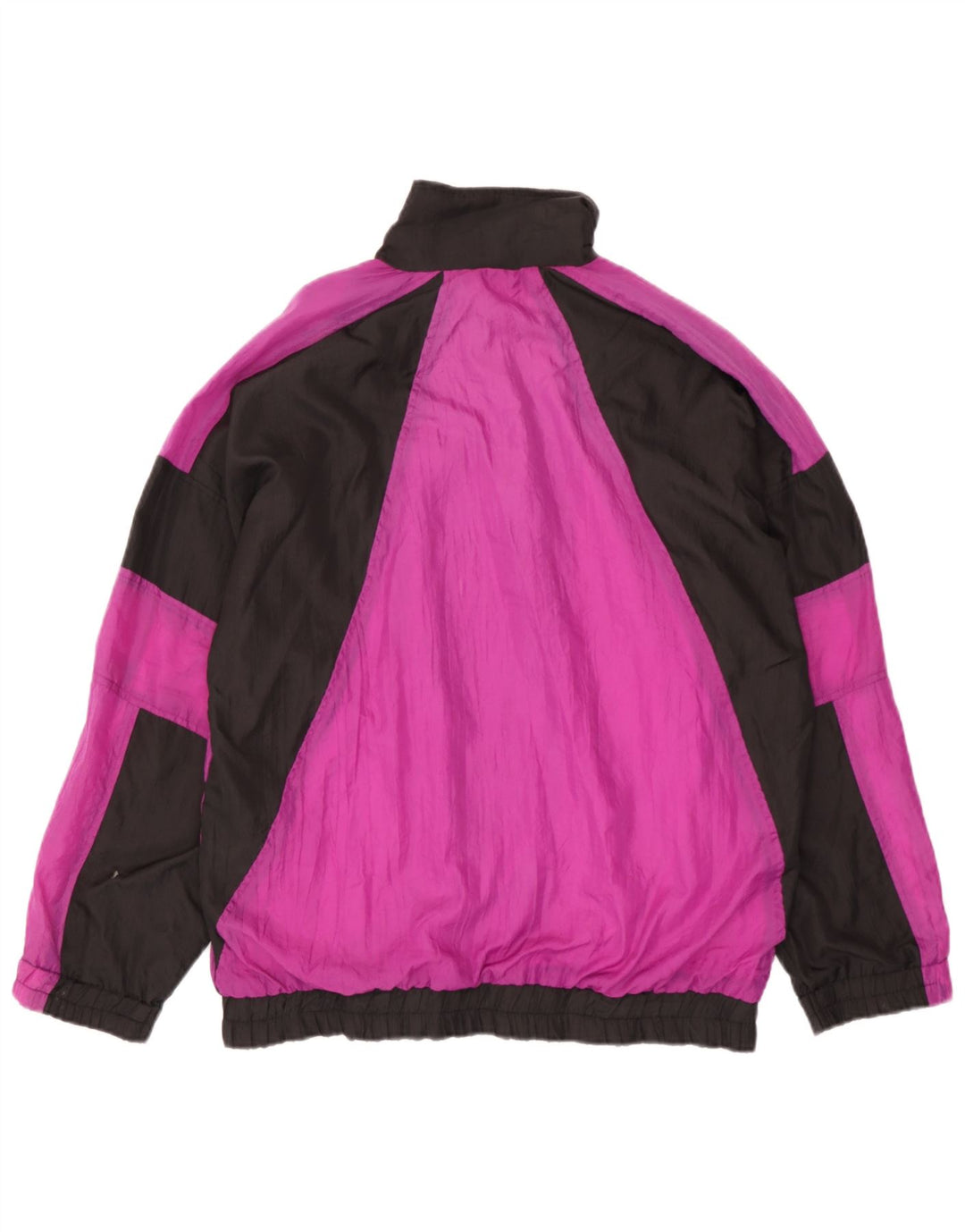 Jaqueta superior de agasalho masculino vintage grande preto colorblock nylon