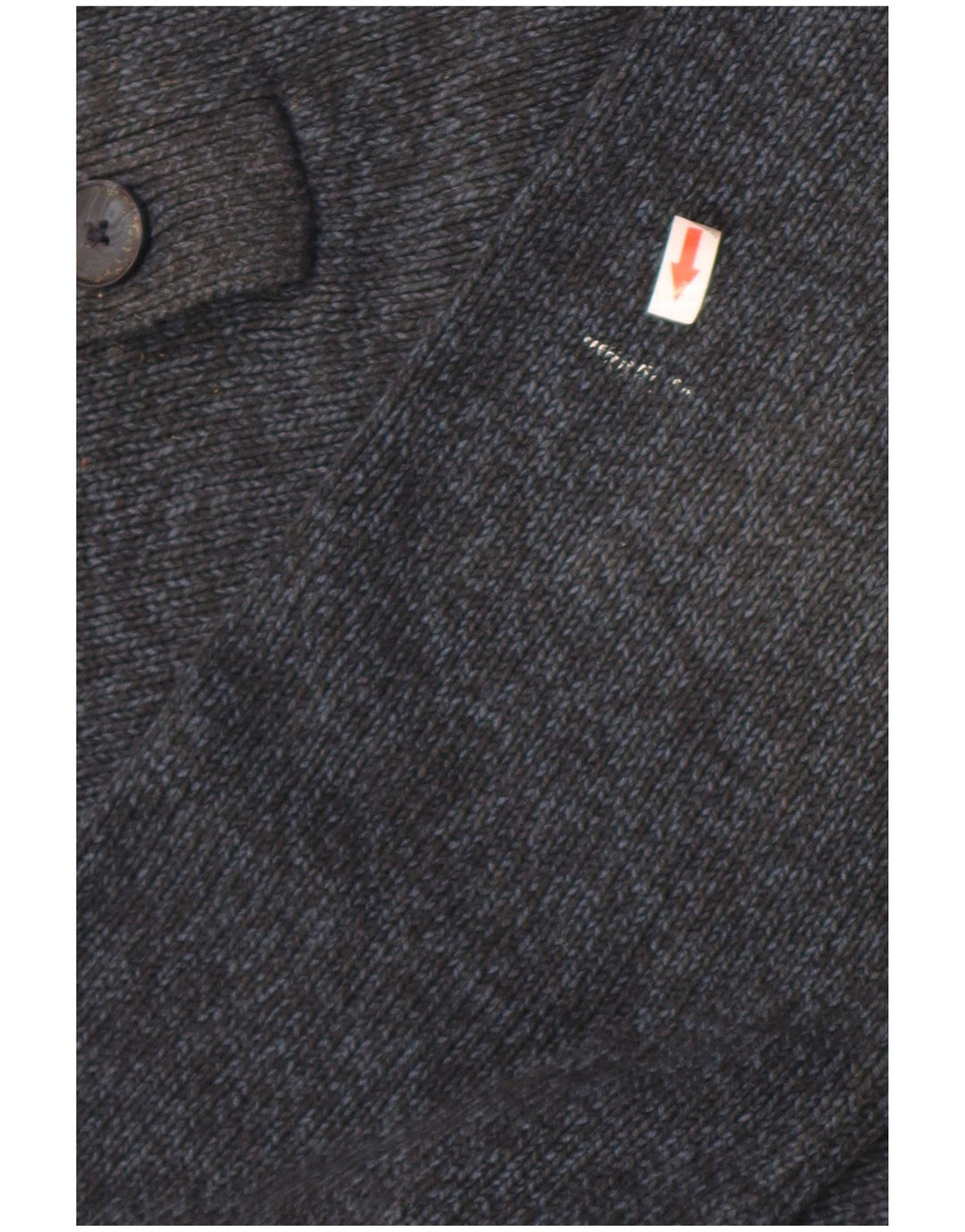 Suéter masculino Marks & Spencer com gola com botão grande azul marinho salpicado