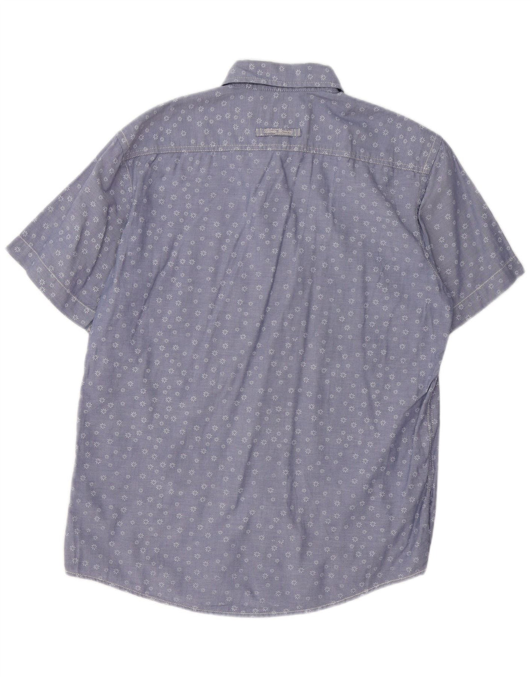 Camisa masculina de manga curta Camel Active azul médio floral algodão
