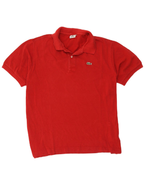 Camisa polo masculina Lacoste tamanho 7 2XL algodão vermelho