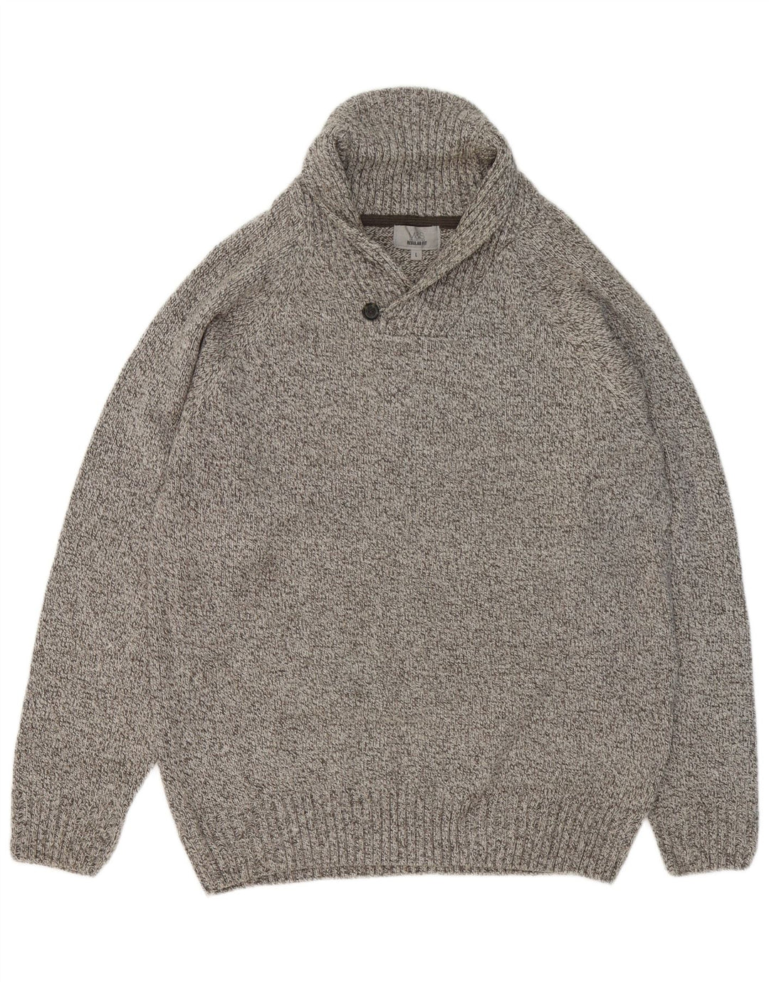Suéter masculino Marks & Spencer com gola xale grande cinza manchado