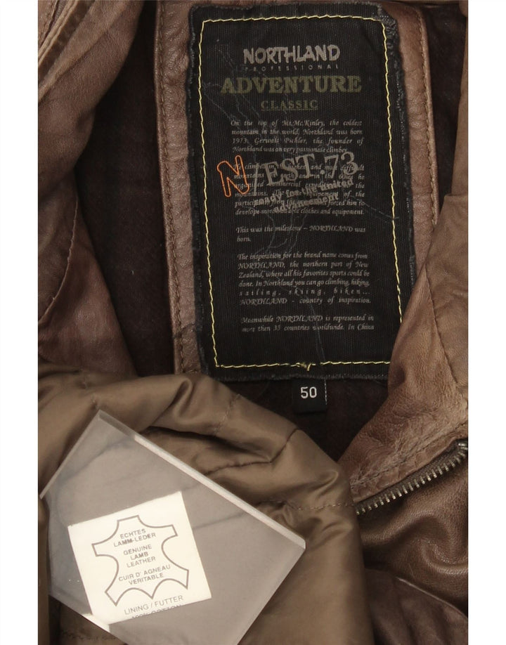 Jaqueta de couro masculina North Land IT 50 grande couro marrom
