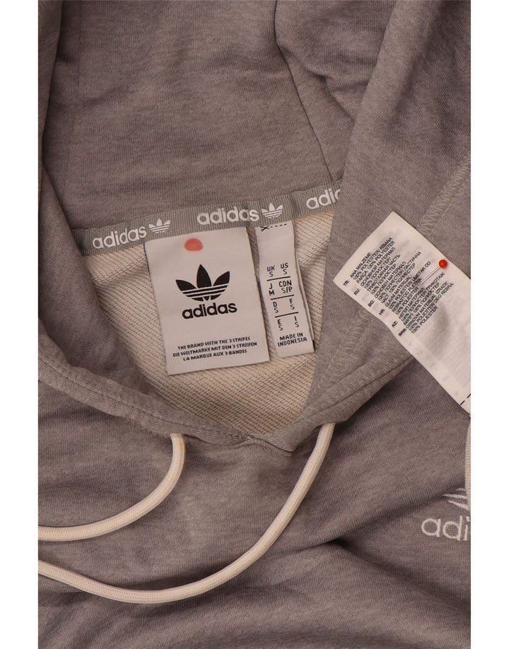 Adidas Mens Hoodie Jumper Pequeno Poliéster Cinza