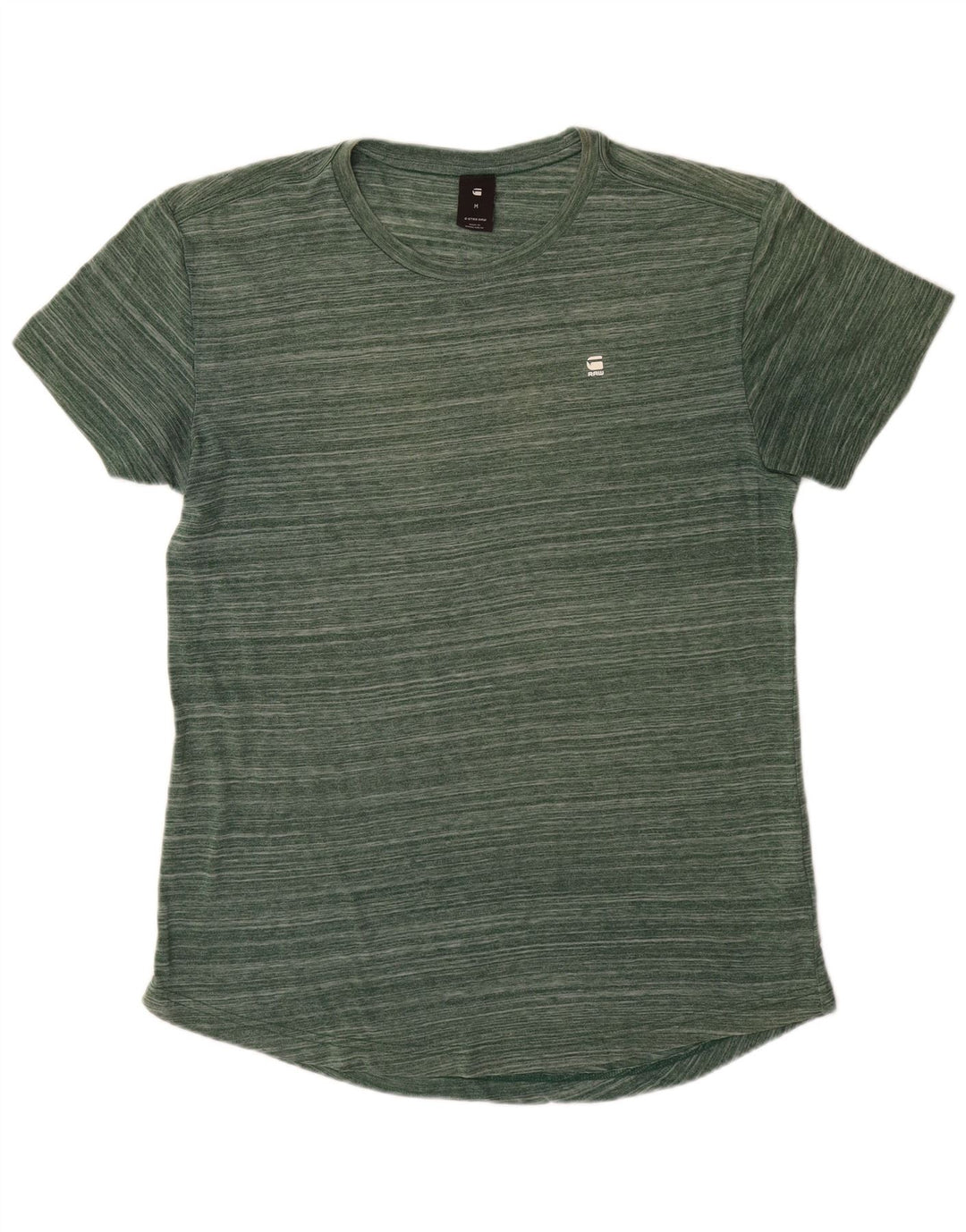 Camiseta masculina G-STAR poliéster listrado verde médio